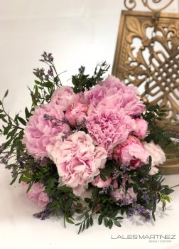 RAMO DE NOVIA DE PEONÍAS ROSA